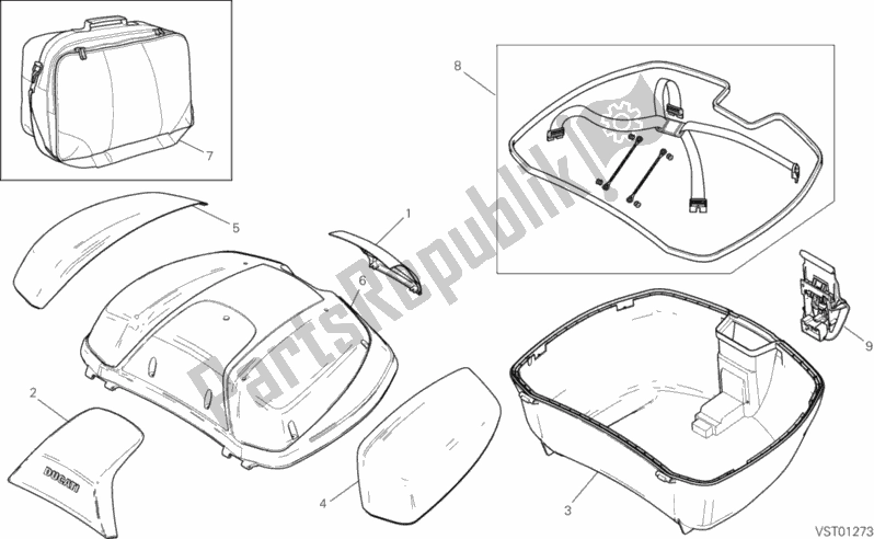 Todas las partes para Top-case (accesorios) de Ducati Multistrada 1200 S GT 2014